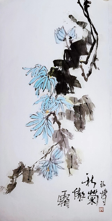 贾竣博 秋菊傲霜