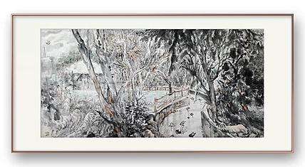画院研究员 中国画学会理事 中国艺术研究院贾又福山水画工作室 田肃 精品山水作品
