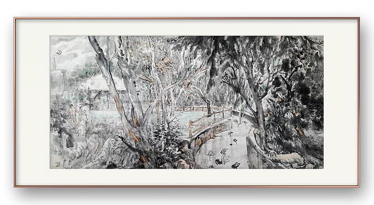画院研究员 中国画学会理事 中国艺术研究院贾又福山水画工作室 田肃 精品山水作品
