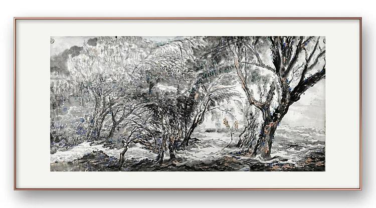 画院研究员 中国画学会理事 中国艺术研究院贾又福山水画工作室 田肃 精品山水作品