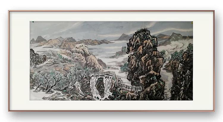 画院研究员 中国画学会理事 中国艺术研究院贾又福山水画工作室 田肃 精品山水作品