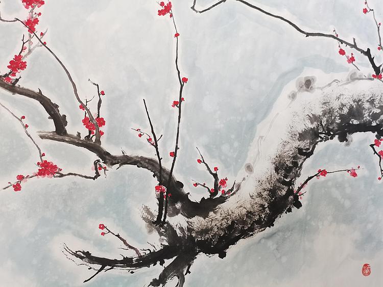 秦广宁 咏梅 报春图