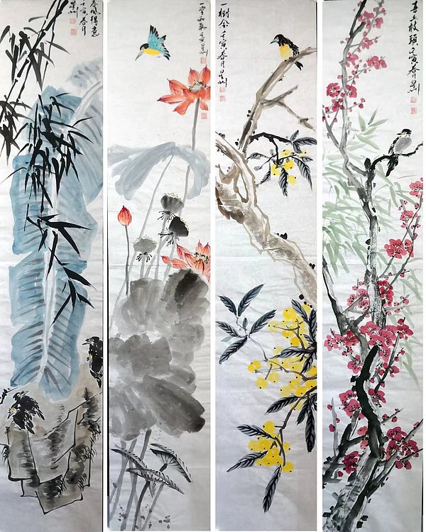 安徽省美协会员 赵星州 四季平安