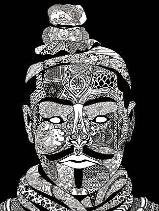 李向宇 俑乐绘武士-木板年画（不带框）
