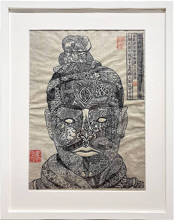 李向宇 俑乐绘武士-木板年画（不带框）