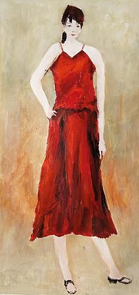 胡冰 纯手绘精品油画《女郎》