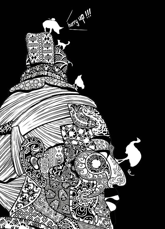李向宇 非遗传承俑乐绘侧脸将军木板年画