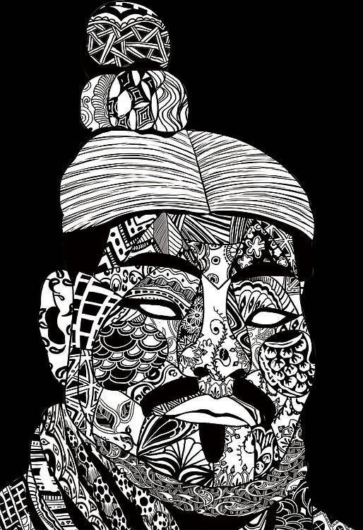 李向宇 俑乐绘武士 木板年画 不带框