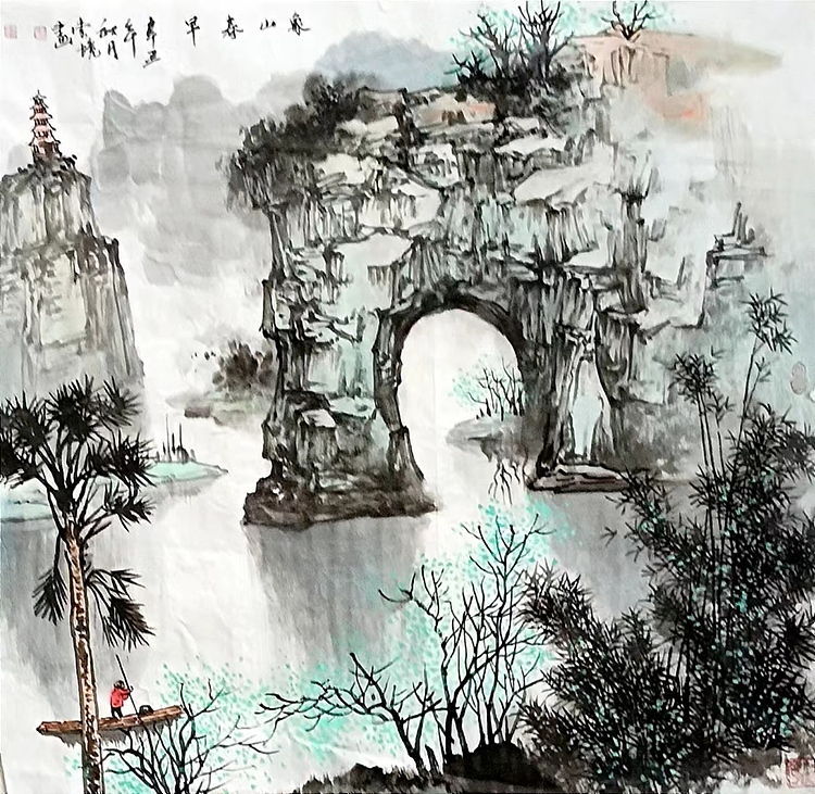 河北省美协会员 索敬坤 象山春早