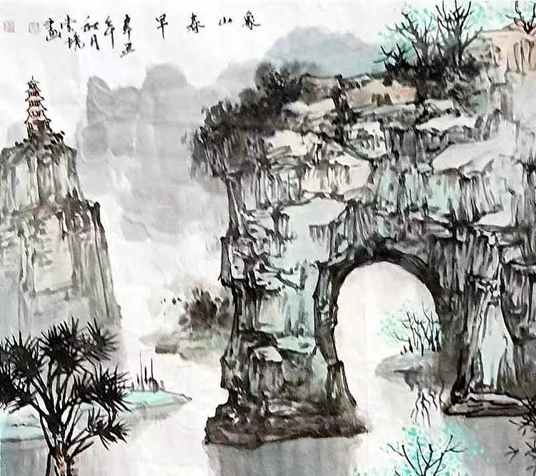 河北省美协会员 索敬坤 象山春早