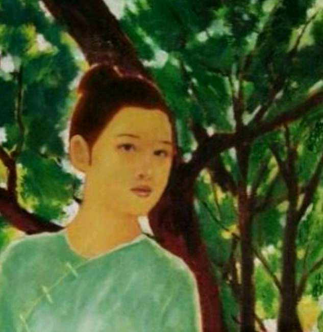 胡冰 纯手绘精品油画《绿茵》