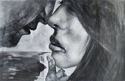 胡冰 纯手绘精品油画《爱的顿河》