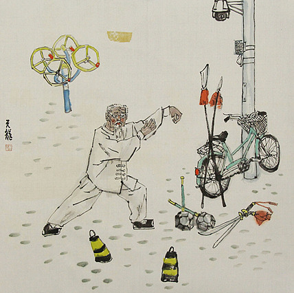 中国美协会员 曹天龙 城市人物画