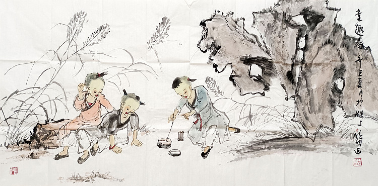 刘德明名称：童趣图作者亲供，带合影