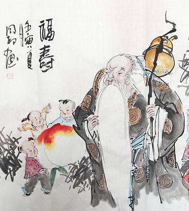 河北省美术家协会会员 侯同印 人物国画作品