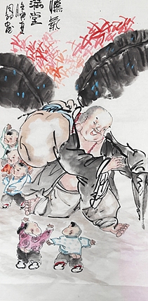 河北省美术家协会会员 侯同印 人物国画作品