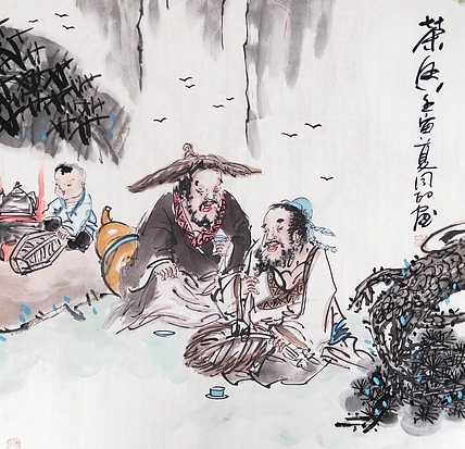 河北省美术家协会会员 侯同印 人物国画作品