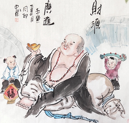 河北省美术家协会会员 侯同印 人物国画作品