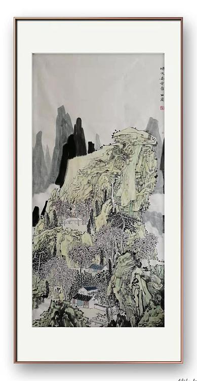 画院研究员 中国画学会理事 中国艺术研究院贾又福山水画工作室 田肃 精品山水作品