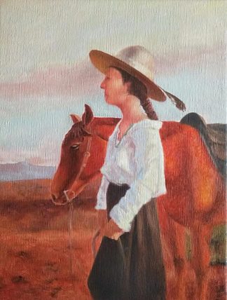 胡冰 纯手绘精品油画《远方》