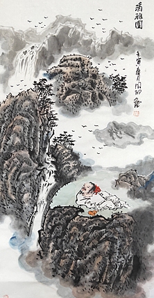 河北省美术家协会会员 侯同印 人物国画作品