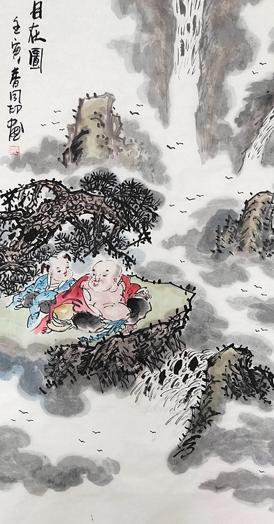 河北省美术家协会会员 侯同印 人物国画作品