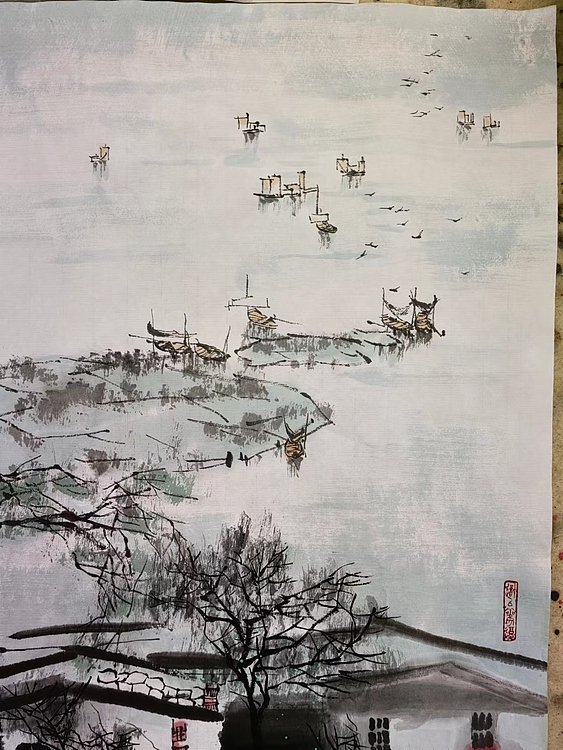 胡曦元 湖上初春