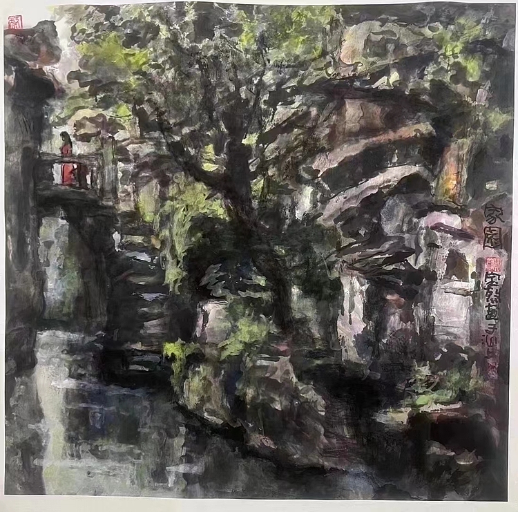 蔡宝烈     中国美术家协会会员    托裱
