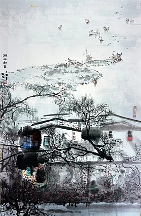 胡曦元 湖上初春