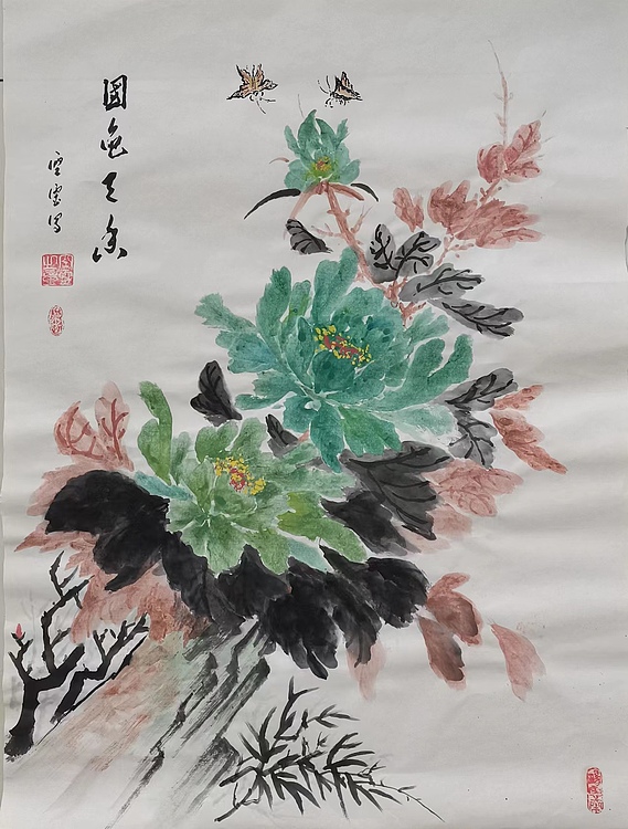 空靈 中华海峡国画研究会常务理事 特聘职业书画家胡强 国色天香