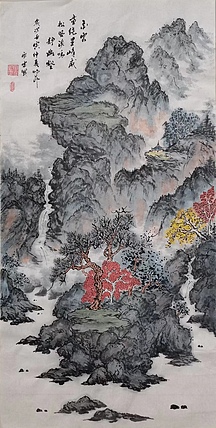 空靈 中华海峡国画研究会常务理事 特聘职业书画家 胡强  山水图