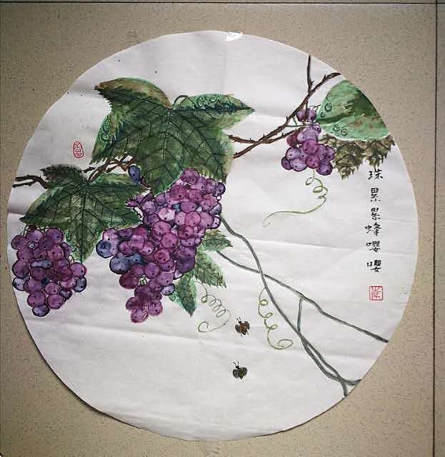 寒凌 没骨画珠累累