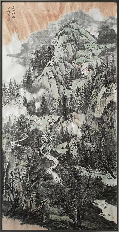 亨园 《春山烟雨》