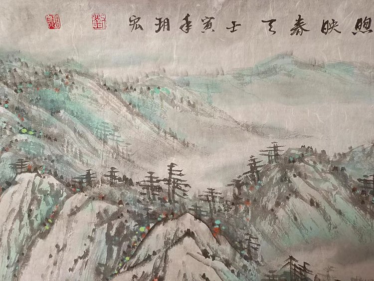 刘玥宏 绿荫翠茂掩农家微风和煦映春天