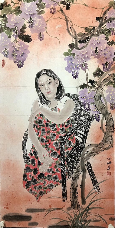 中国美术家协会会员 付咏珊 仕女