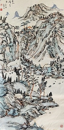 蜀东书画院院长 中国人民大学任泽涛工作室画家 唐天晓 山水作品
