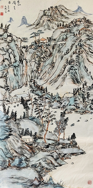 蜀东书画院院长 中国人民大学任泽涛工作室画家 唐天晓 山水作品