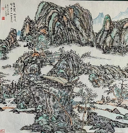 蜀东书画院院长 中国人民大学任泽涛工作室画家 唐天晓 山水作品