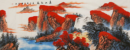 广西美术家协会会员，著名山水画家 蒋小松 国画