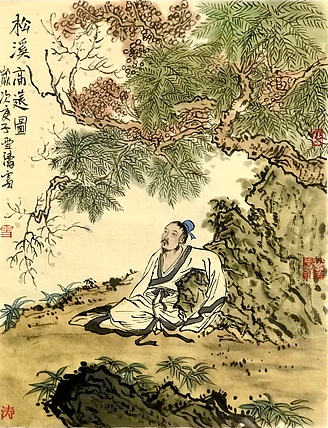 天津美院硕士 上海戏曲人物画会会员 崔雪涛 松溪高远图
