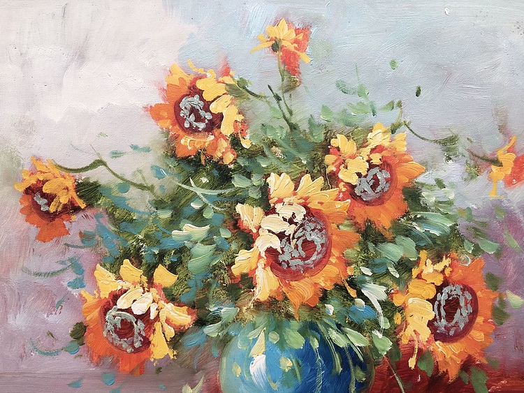 邹娜手绘油画作品《阳光》