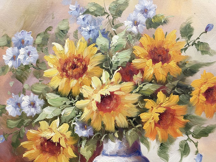 邹娜手绘油画作品《微笑》