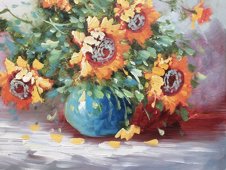 邹娜手绘油画作品《阳光》