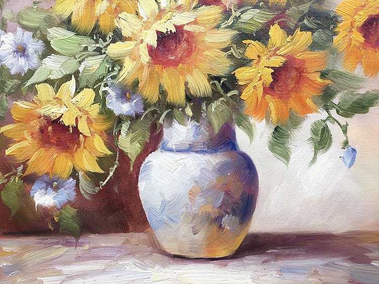 邹娜手绘油画作品《微笑》