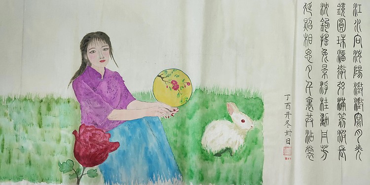 江秋月 沉钩摇兔影