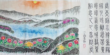 江秋月 摇曳疏篱逸菊黄