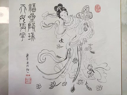 江秋月 天女散花