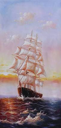 胡冰 纯手绘精品油画《一帆风顺02》