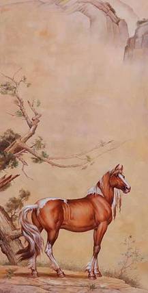 胡冰 纯手绘精品油画《马》