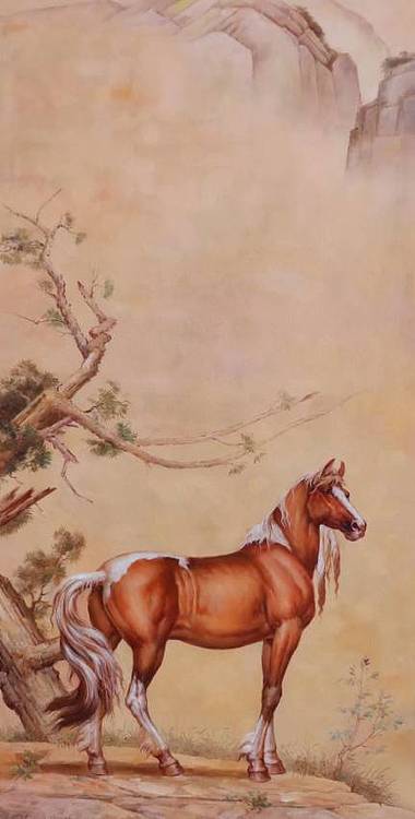 胡冰 纯手绘精品油画《马》